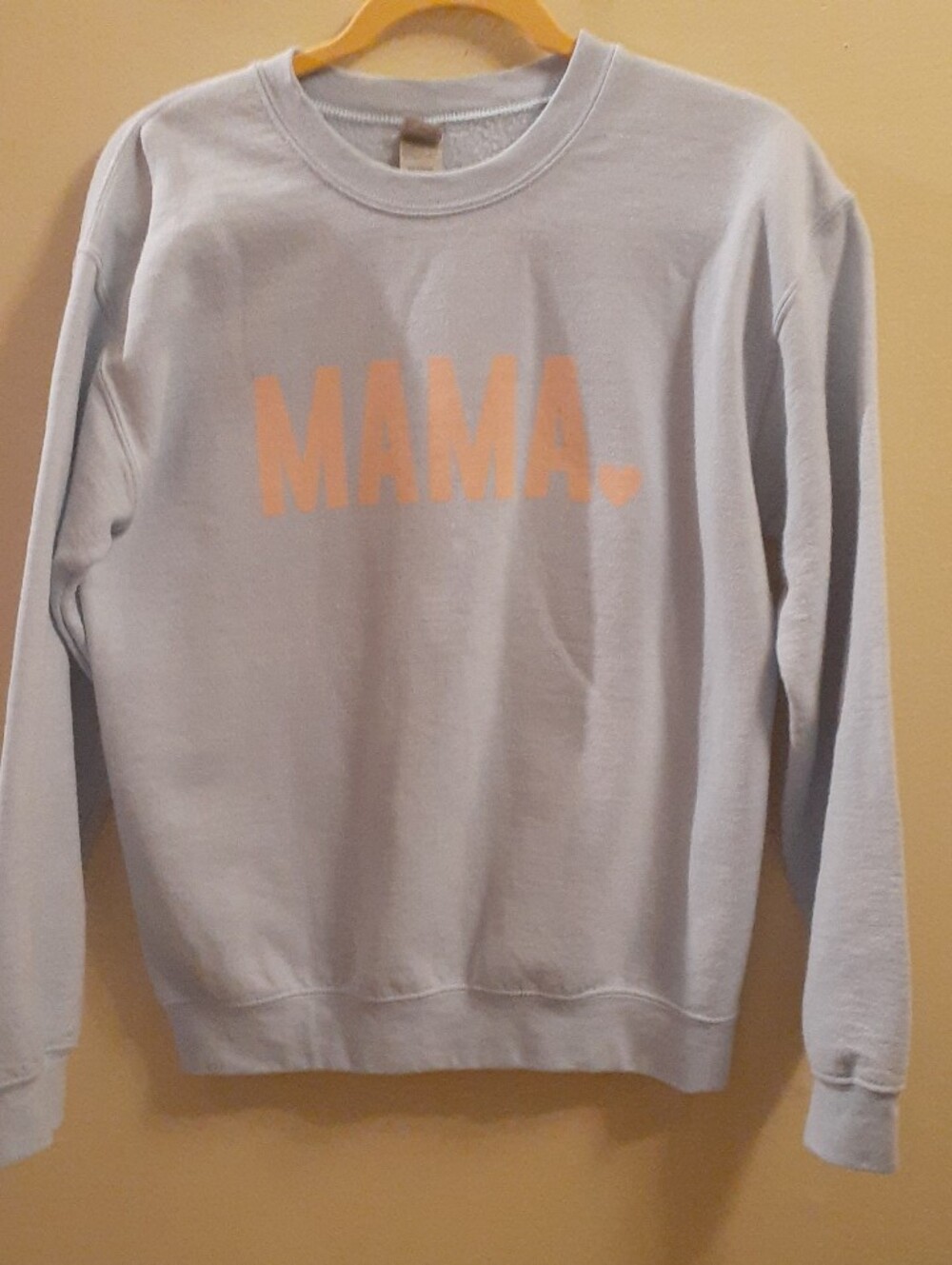 Gildan Light Blue Sweatshirt with Peach "MAMA" Print